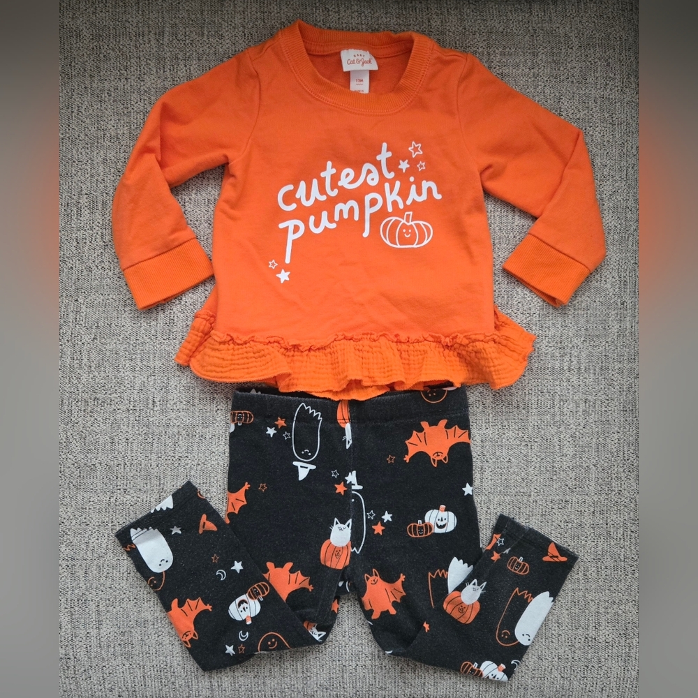 Cat & Jack Baby Girls 2-Piece Halloween Set Size 12 Months
